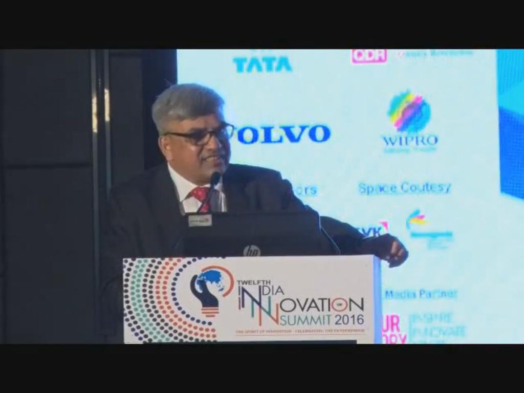 Kamal Bali, Vice Chairman, CII Karnataka State Council speaks on Innovation at 12th India Innovation Summit 2016